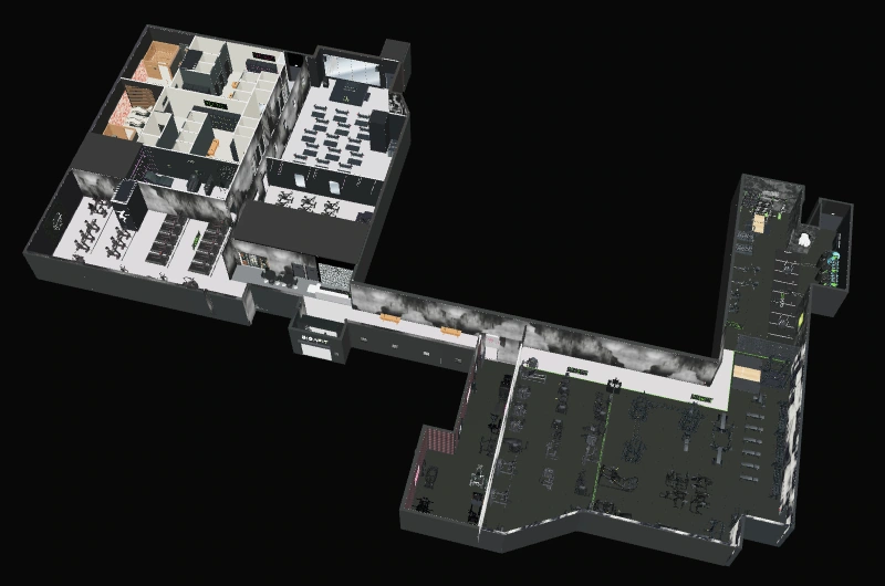Vue d’ensemble de la maquette du futur club GIGAFIT